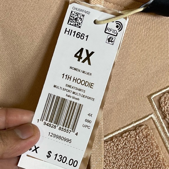 NWT Adidas X 11 Honore Halo Blush Loose Fit Hoodie Plus Size 4X - Picture 4 of 5